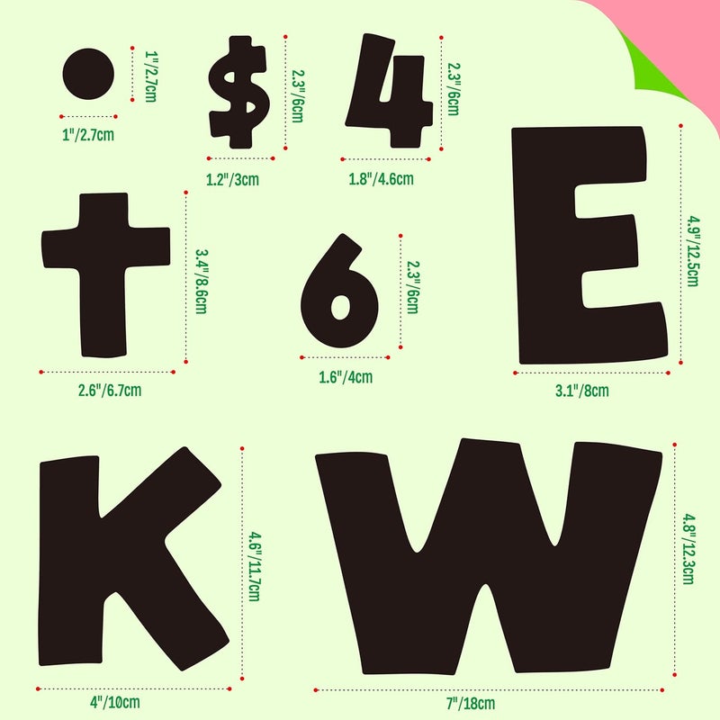 SpriteGru 288 PCS Alphabet Combo Set, Bulletin Board Alphabet Including 78pcs Uppercase Letters, 78pcs Lowercase Letters, 132pcs 0-9 Numbers & Punctuation, Chalkboard Classroom Letters for Home School Decor - Image 4